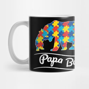 Papa Autism Bear Fathers Day Mug